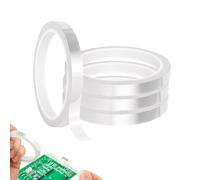 Bansusu 4 Rolls High Temperature Heat Resistant Tape 10mm x 33m | Traceless Sublimation Tape Adhesive Thermal Heatproof Tape Clear for Electronics Printing Circuit Board No Residue