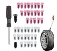 Bansusu 41PCS Car Puncture Repair Kit Portable Rubber Tyre Repair Kit with Screwdriver Self-Service Car Repair Kit Prevent Accidental Tire Blowout for Car Motorbike Truck Bus And Agricultural Tyres