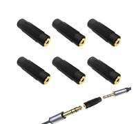 Bansusu 6Pack Gold Plated 3.5mm Audio Coupler Compact and Portable 3.5mm Female to Female Coupler Versatile Functionality Use for Audio Systems Headphones and Portable Devices