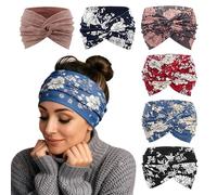 Bansusu 6Pcs Wide Headbands for Women Lightweight and Breathable Extra Large Turban Headband Boho Head Wrap Sweat Absorbent Elastic Hairbands Hair Twisted Knot Hair Accessories for Yoga Workouts Ect