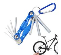 Bansusu Folding Allen Keys Set 8PCS Multifunction for Alan Keys Sets Portable Hex Key Set with Carabiner Blue Durable Allen Key for Bicycles, Motorcycles Furniture and Machinery(1.5mm-6mm)