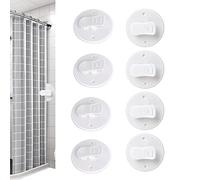 Bansusu Shower Curtain Clips, 8PCS Clips To Wall with Water Guard Self-adhesive Weight Clip for Hanging Camper Christmas Decor Home Indoor and Outdoor, White (23M03LX0021)