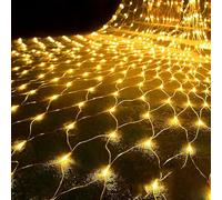 BANTASE 6m X 4m Christmas Net Lights 880 LED Fairy Waterproof String with 8 Modes for Outdoor Indoor Tree Bushes Garden(Warm White,3m x 2m 200led)