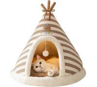 BANTASE Cat Cave Bed Eco-Friendly Felt Self-Warming Foldable Comfortable Pet Tent House Machine Washable Perfect For Cats(B,Small)