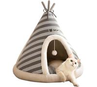 BANTASE Cat Cave Bed Eco-Friendly Felt Self-Warming Foldable Comfortable Pet Tent House Machine Washable Perfect For Cats(A,Large)