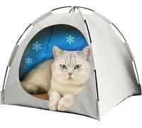 BANTASE Cat Cave Bed Pet Nest Foldable For Cats Or Smaller Dogs, Very Soft Cooling Pad Non-slip Bottom Foldable Portable(B,Medium)