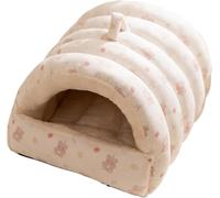 BANTASE Cat Cave Bed, Warm And Comfortable Foldable Tent With Non-slip Bottom Semi-enclosed Nest Cozy Sleeping For Cats(A,Large)