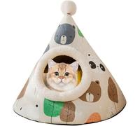 BANTASE Cat House, Cute, Winter Warm Pet Shelter, Cave Bed, Washing Dog, With Extend The Cushion(E,Small)