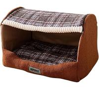 BANTASE Dog Bed, Pet Sofa Washable Cover, Fluffy With Non-Slip Bottom, Calming Cute Cat Nest, Orthopedic Foam(B,Small)