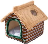 BANTASE Dog Bed, Soft Cat Cave For Good Support, Comfortable Pet With Removable Cushion, Washable(B,Medium)