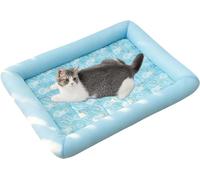 BANTASE Dog Cooling Mat, 70x52cm Durable Pet Cool Mat Easy To Clean, Safe Gel Self Cooling Pad, Foldable Soft Cool Bed Mattress For Large Dogs Cats In Hot Summer(Color:Blau,Size:XL)