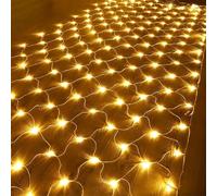 BANTASE Net Lights Outdoor For Garden 6x4M - Waterproof Tree Bushes Net Lights With 8 Modes - Gazebo Lawn Lights For Halloween Decor(Warm White,3m x 2m 200led)