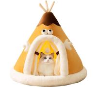 BANTASE Outdoor Cat House, Winterproof, Cave, Pet With Removable Mat, Weatherproof Foldable Shelter(A,XL)