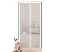 BANTASE Pet Screen Door 100×210cm Reinforced Pet Screen Door Easy Install Thickened Pet Door Mesh Screen Mesh Zipper Door Door Screen Mesh For Pet Home Living Room Doors(80x210cm)