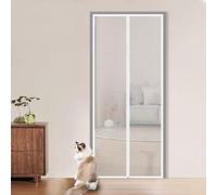 BANTASE Pet Screen Door Cat Screen Door With Zipper Door Screen Mesh Easy Install Thickened Pet Door Mesh Screen Prevent Pet Escape Door Curtains For Doorways Bedroom Kitchen Patio(90x210cm)