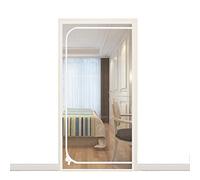 BANTASE Pet Screen Fits Over The Door, Temporary Hinge Heavy Duty Reinforced Screen Doors, Full Frame Seal Stops Cats Run Out Front Patio Living Room, Bedroom(B,95x210cm)