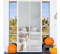 BANTASE Reinforced Cat Screen Door, Heavy Duty Pets Proof Screen Door With Zipper, Prevent Dogs Cats Running Out From Home(130x220cm)