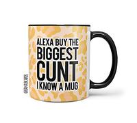 Banter Cards LTD Alexa Send The Biggest cunt I Know a Mug - Animal Print - Black Rim