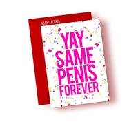 Banter Cards YAY Same Penis Forever - Confetti - Greeting Card Funny cards - Rude Cards - Best Friends Forever - Hen Party Cards - Bride to be Cards (A5)