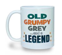 Banterous | Old Grumpy Grey and a Legend Mug | Dad Gift, Old Man, Father’s Day Gift Idea, Funny Gifts, Birthday Present for Man, Funny Mugs for Men