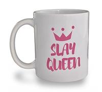Banterous | Slay Gift - Slay Queen Mug | Funny Gift Woman, Mug for a Queen, Wife, Girlfriend, Partner, Female Friend or Work Colleague, Birthday, Christmas, Secret Santa, Tea, Coffee, 11oz Ceramic