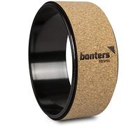 banters Yoga Wheel for Back Stretching, Natural Cork, Extra Strength, Poster with Exercise Poses included