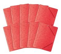 BANTEX 400087823 Pressboard Folder with Rubber A4 Pack of 10 Red