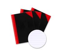 Bantex Notebook A5, lined, 96 sheets, 70 g/m², hard cover, black, pack of 3 (1 pack)