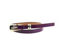 Bantopgong Women Leather Belt Metal Buckle Belt Thin Waistband Ladies Jeans Adjustable Belts for Women's Clothing Accessories, Purple, 103cm