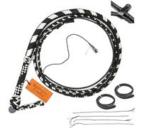 Bantoro Crafts 16 Plait Paracord/Nylon Performance Bullwhip with Reinforced Core Handle Multiple Sizes (Black & White, 6 feet (1.8 meter))