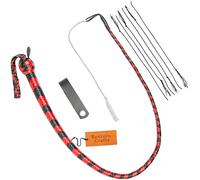 Bantoro Crafts 3 ft Leather Snake Whip with Weighted Metal Core, 16 Plait Top Grain Cowhide, Shot Loaded Thong, Flexible No Handle Design, Waist Holder and 6 Extra Crackers (Red & Black)