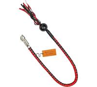 Bantoro Crafts 42″ Real Leather Motorcycle Biker Whip “Get Back Whip” with Genuine Pool Ball - Hand-Braided Leather Tassel Motorcycle Whip with Buckle (Black)
