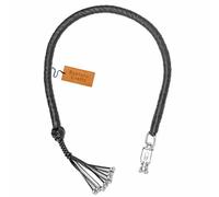 Bantoro Crafts Biker Whip 42" Motorcycle Get Back Whip - Genuine Leather Handlebar Accessory with Quick Release Buckle, High Visibility Biker Gear (Black)