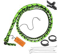 Bantoro Crafts Black and Green Paracord/Nylon Whip Bullwhip 16 Plaits Strands Braiding leather Belly & Leather Double Belly Bolster Inside Loud Cracking Whip (10 feet (3 meter))