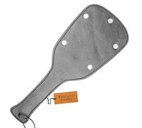 Bantoro Crafts Black Leather Spanking Paddle with Metal Studs - BDSM Impact Play Paddle for Sensual Punishment & Pleasure - 16” Dual-Sided Paddle