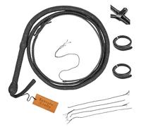 Bantoro Crafts Black Paracord/Nylon Bullwhip 16 Plaits Strands Braiding leather Belly & Leather Bolster Inside Loud Cracking Whip Equestrian (4 feet (1.21 meter))