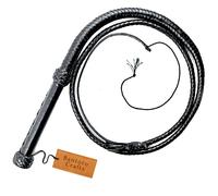Bantoro Crafts Black Premium cowhide leather bullwhip 6 feet (1.8 meter) Length braided in 12 plaits top grain cowhide Leather loaded cracking loud horse riding cattle whip