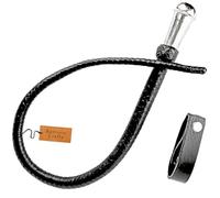 Bantoro Crafts Black Single Tail Whip 8 Plaits Strands Braided leather 2.5 Feet / 0.76 Meter Horse Riding Crop Equestrian Anti-Slip Firm Grip Dragon Tail