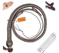 Bantoro Crafts Brown 3 Feet / 0.90 Meter Snake Whip Shot Loaded/Loud Cracking leather Bullwhip 16 Plaits braiding