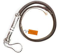 Bantoro Crafts Genuine Leather Bullwhip 12 Plait 4 Feet / 1.2 Meter Bull Whip Brown & White Horse Riding Cracking Loud Bull Whip Working Cattle