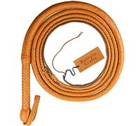 Bantoro Crafts Indiana Jones Whip Kangaroo Leather Bull Whip 4 to 24 Feet / 1.2 to 7.3 meter Leather Bullwhip Equestrian, Leather Belly & Leather Bolster Inside, Brown Bullwhip (14 feet (4.2 meter))