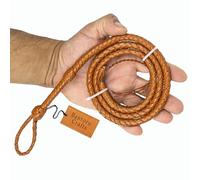 Bantoro Crafts Leather Mini Whip 3 Feet / 91 cm Length 8 Plaits Strands Braided leather Miniature/Pocket Size Little Snappers/Loud Cracking Bullwhip Brown