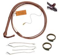 Bantoro Crafts Paracord/Nylon Brown Whip Bullwhip 16 Plaits Strands Braiding Loud Cracking Whip leather Belly & Leather Bolster inside for equestrian sports robust whip belly and (8 feet (2.4 meter))
