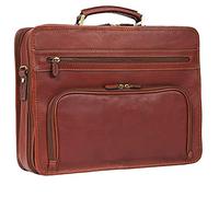 Banuce Vintage Full Grains Italian Leather Briefcase for Men Attache Case Business Laptop Work Bags with Luggage Strap Brown, Style 1, OneSize