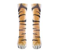 Banvih Crazy Tiger Paw Socks - Unique Novelty White Elephant Gifts for Men and Women, Funny Gag Gifts Christmas Stocking Stuffers Animal Paw Halloween Tiger Costume Feet Socks, Tiger, One size