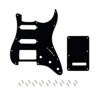 Banworks 1-Ply Electric Guitar HSS Pickguard & Backplate Tremolo Cover Set | 11-Hole Pickguard and 6-Hole Tremolo Cover for USA/MX Fender Modern Standard Stratocaster Strat ST JT/HB-09 Glossy Black