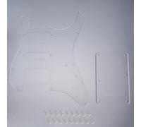 Banworks 1-Ply Electric Guitar HSS Pickguard & Backplate Tremolo Cover Set | 11-Hole Pickguard and 6-Hole Tremolo Cover for USA/MX Fender Modern Standard Stratocaster Strat ST JT/HB-09 Transparent