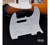 Banworks 1-Ply Electric Guitar Pickguard 8-Hole American TL Pickguard | Guitar Scratch Plate with 2 Pickup Mount Hole for US/MX Fender Modern Style Standard Tele Telecaster JT/HB-03 Striped Silver