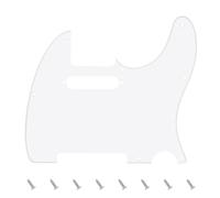 Banworks 1-Ply Electric Guitar Pickguard 8-Hole American TL Pickguard | Guitar Scratch Plate with 2 Pickup Mount Holes for USA/Mexican Fender Modern Style Standard Tele Telecaster JT/HB-03 White