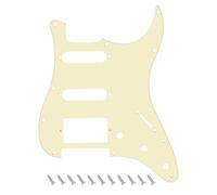 Banworks 1-Ply HSS Electric Guitar Pickguard 11-Hole American ST Pickguard | Square Corner 2-Screw Humbucker Cutout for USA/Mexican Fender Modern Style Standard Stratocaster Strat ST JT/HB-02 Cream